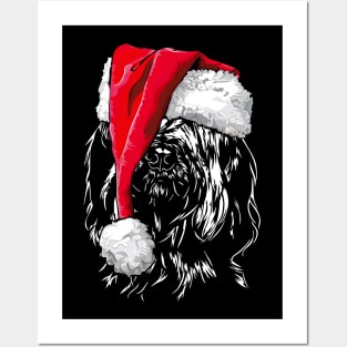 Funny Briard Santa Christmas dog mom Posters and Art